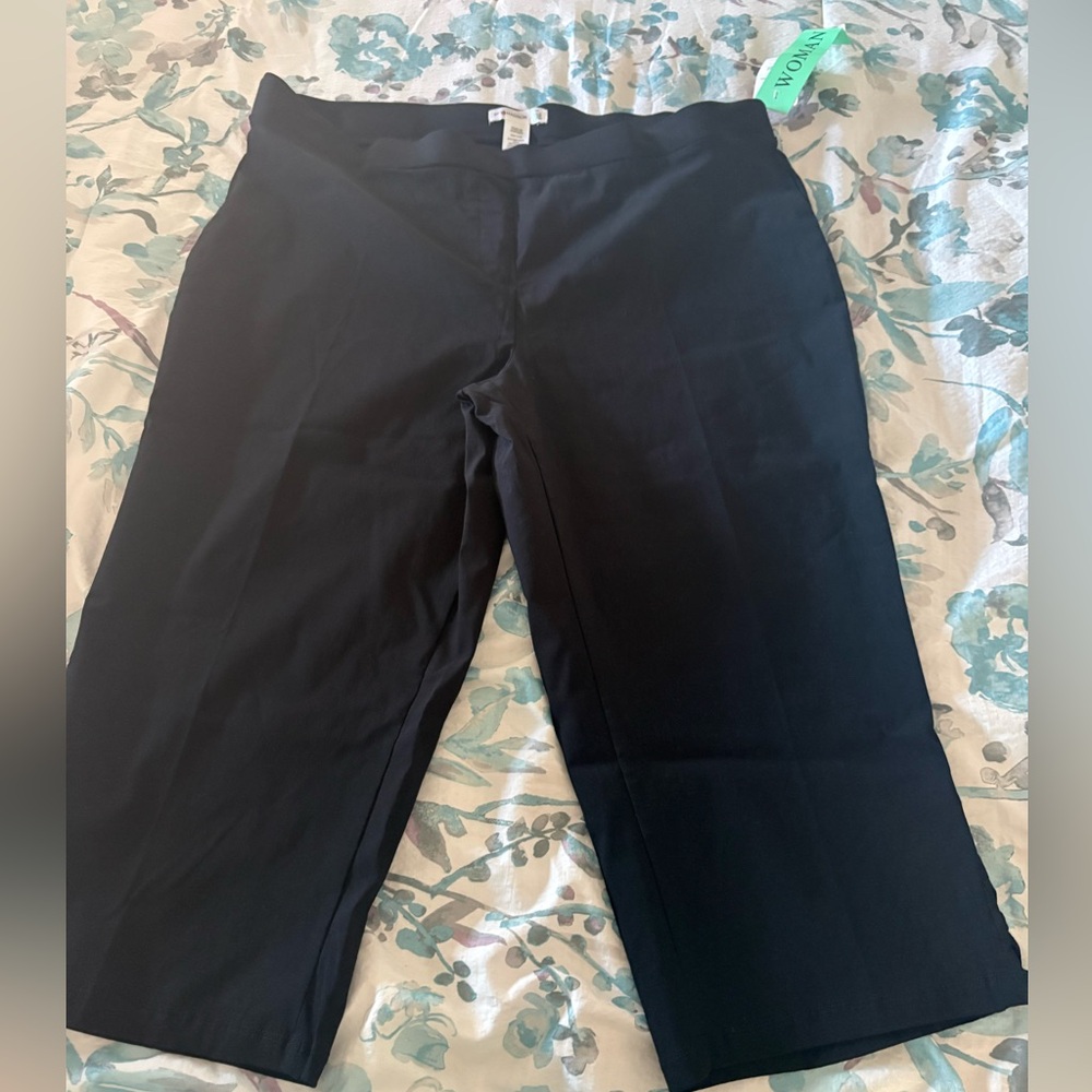 89th + Madison Pull-On Black Ankle Pants w/ Lattice Trim - NWT-  Size 2X
